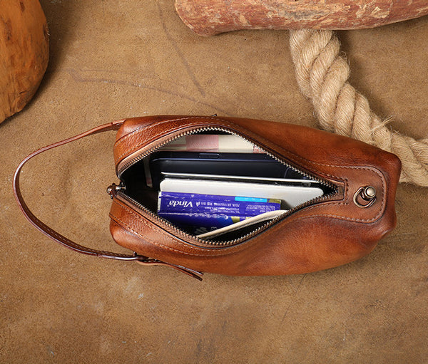 Vintage Genuine Leather Crossbody Bag for Women Small Handmade Handbag Capacity