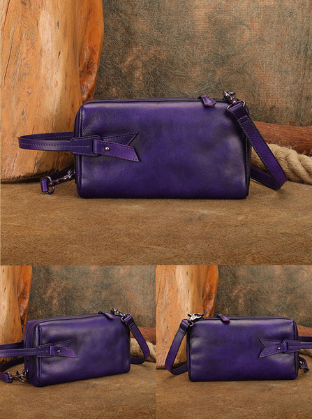 Vintage Genuine Leather Crossbody Bag for Women Small Handmade Handbag Durable