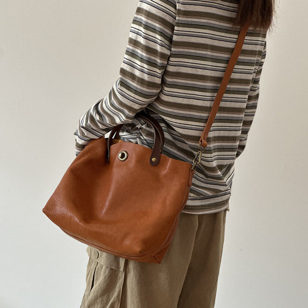 Vintage Genuine Leather Handbag for Women Real Leather Tote with Top Handle Shoulder and Crossbody Strap Badass