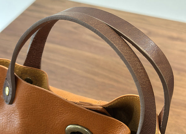 Vintage Genuine Leather Handbag for Women Real Leather Tote with Top Handle Shoulder and Crossbody Strap Details