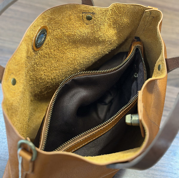 Vintage Genuine Leather Handbag for Women Real Leather Tote with Top Handle Shoulder and Crossbody Strap Inside
