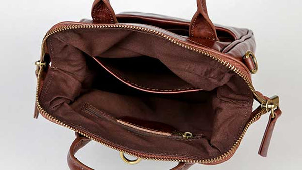 Vintage Genuine Leather Mini Convertible Backpack for Women Capacity