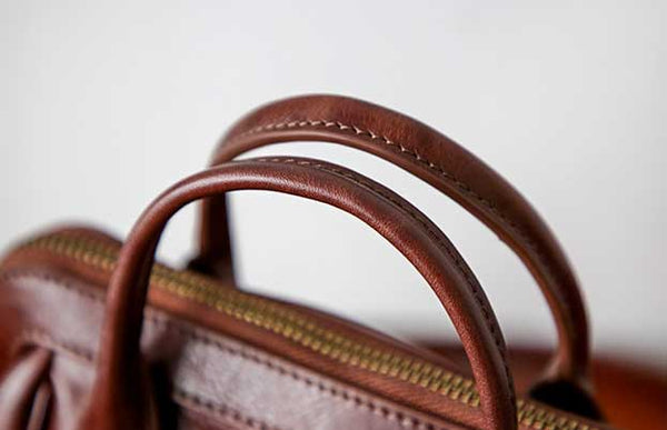 Vintage Genuine Leather Mini Convertible Backpack for Women Details