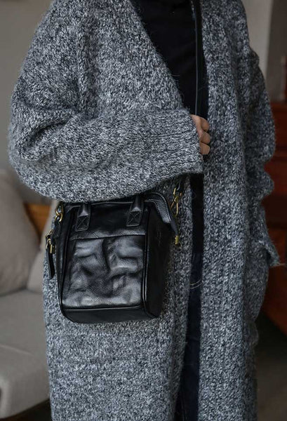 Vintage Genuine Leather Mini Convertible Backpack for Women Fashionable