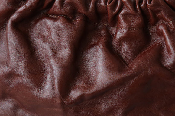 Vintage Genuine Leather Ruched Shoulder Crossbody Bag for Women Soft Vegetable-Tanned Cowhide Purse Genuine-Leather