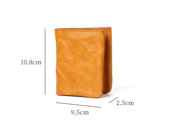 Vintage Genuine Leather Short Wallet for Women Compact Bifold Purse with Card Slots Fashion