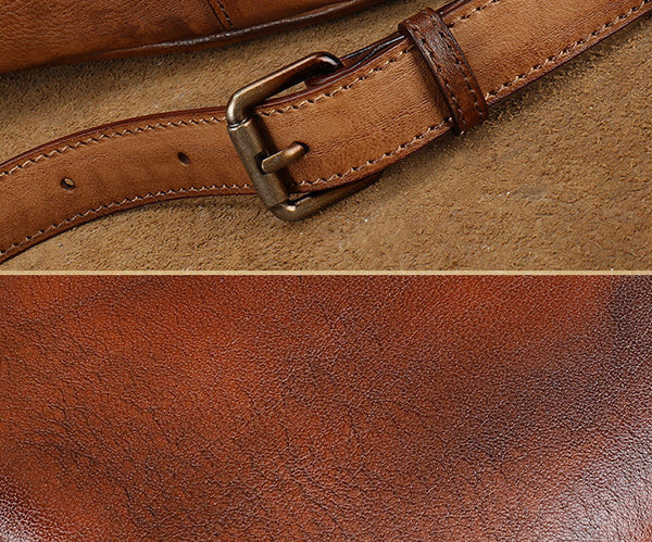 Vintage Genuine Leather Tote Bag for Women Large Crossbody Handbag Handmade