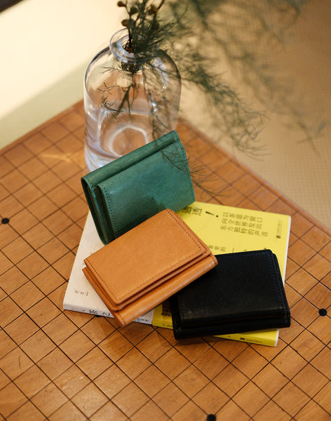 Vintage Genuine Leather Trifold Wallet for Women Small Compact Card Holder Beautiful