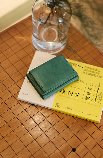 Vintage Genuine Leather Trifold Wallet for Women Small Compact Card Holder Casual