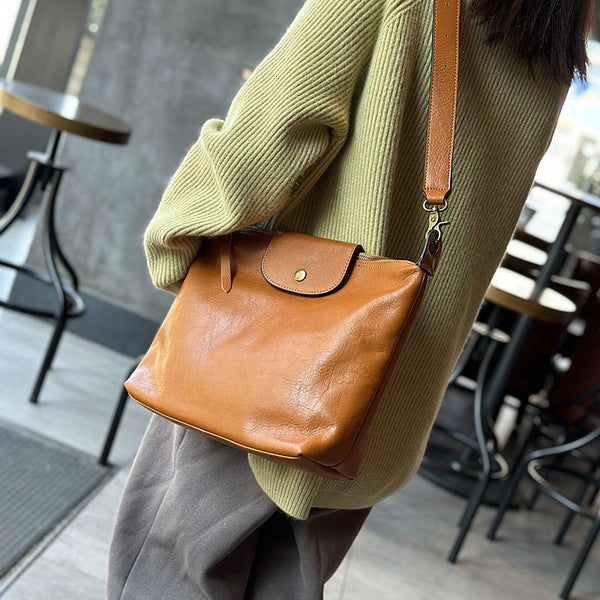 Chic Womens Brown Leather Shoulder Purse Small Crossbody Bags For Women