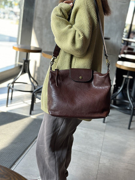 Medium Womens Leather Over The Shoulder Bag Genuine Leather Crossbody Purse