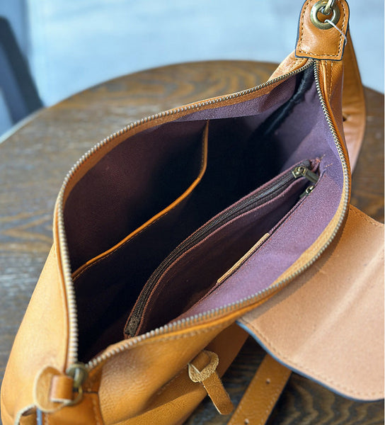 Vintage Ladies Leather Over The Shoulder Bag Genuine Leather Purses For Women Inside