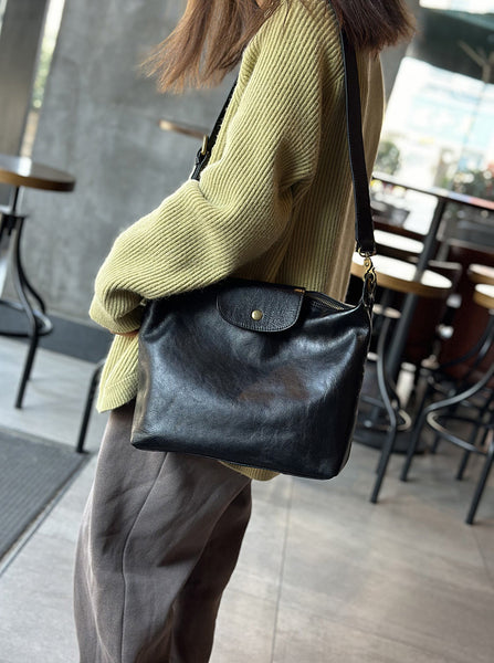 Vintage Ladies Leather Over The Shoulder Bag Genuine Leather Purses For Women Original