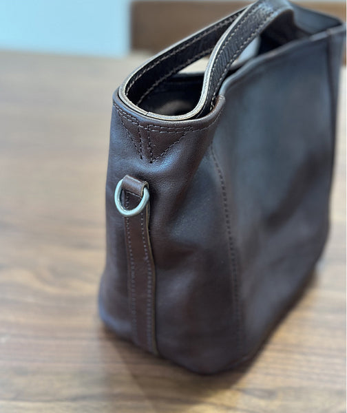 Vintage Leather Bucket Bag for Women Small Genuine Cowhide Crossbody Handbag Cowhide