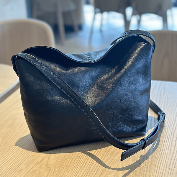 Vintage Leather Crossbody Bag for Women Soft Vegetable Tanned Leather Affordable