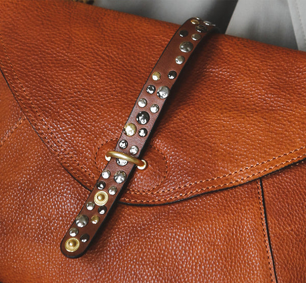 Vintage Leather Envelope Crossbody Bag for Women Vegetable Tanned Cowhide Shoulder Bag Cowhide