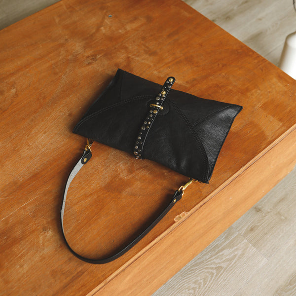 Vintage Leather Envelope Crossbody Bag for Women Vegetable Tanned Cowhide Shoulder Bag