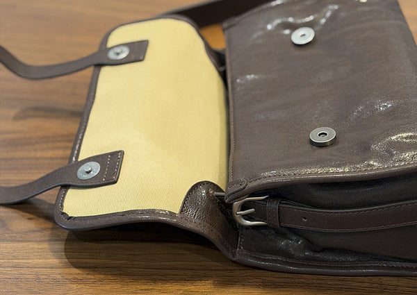 Vintage Leather Messenger Bag for Women Small Vegetable Tanned Crossbody Shoulder Bag Durable