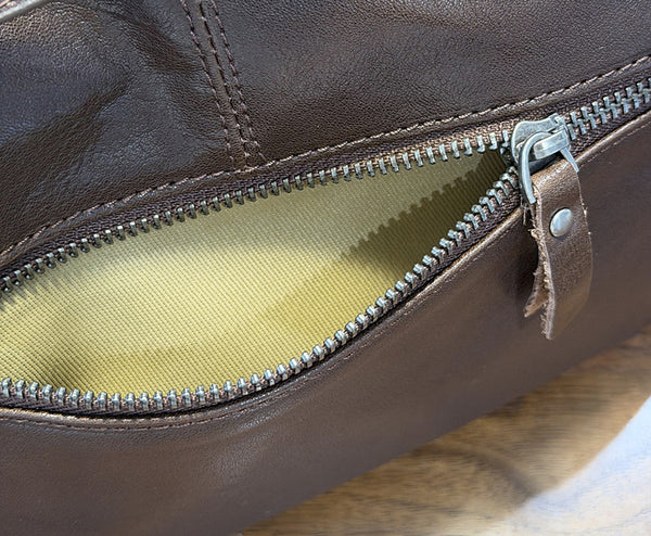 Vintage Leather Messenger Bag for Women Small Vegetable Tanned Crossbody Shoulder Bag Fashionable