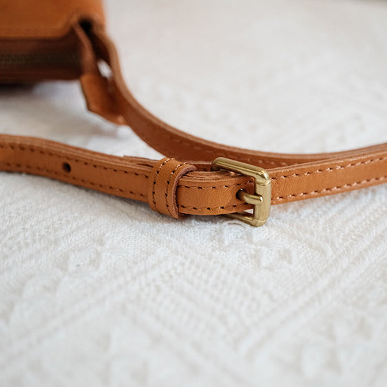 Vintage Leather Mini Bucket Bag Small Phone Crossbody Bag for Women
