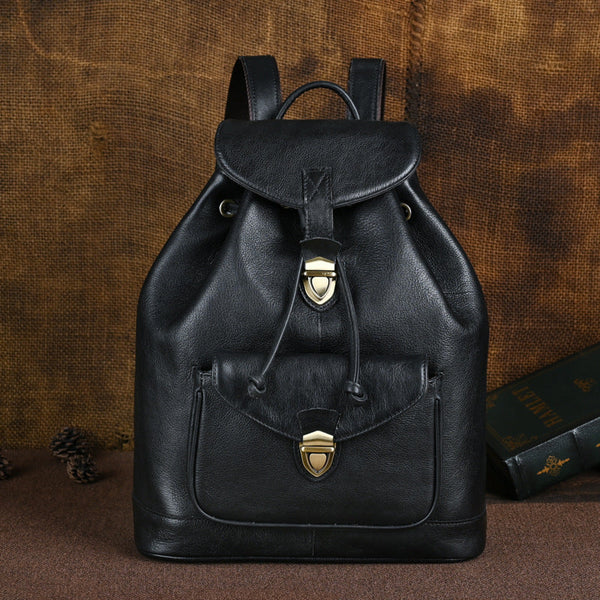 Vintage Leather Women's Backpack Purses Leather Rucksack Bag Beautiful