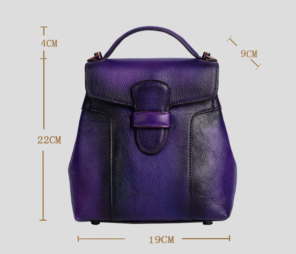 Handmade Women’s Mini Leather Backpack Purse Convertible Shoulder Bag