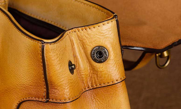 Womens Leather Mini Backpack Bag Vegetable Tanned Cowhide Shoulder Handbag