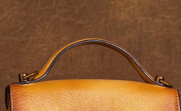 Womens Leather Mini Backpack Bag Vegetable Tanned Cowhide Shoulder Handbag