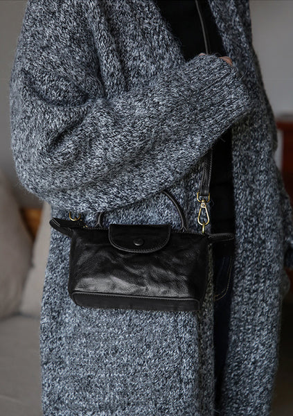 Vintage Mini Leather Crossbody Bag for Women Vegetable Tanned Leather Classy