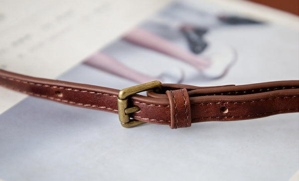 Vintage Mini Leather Crossbody Bag for Women Vegetable Tanned Leather Durable