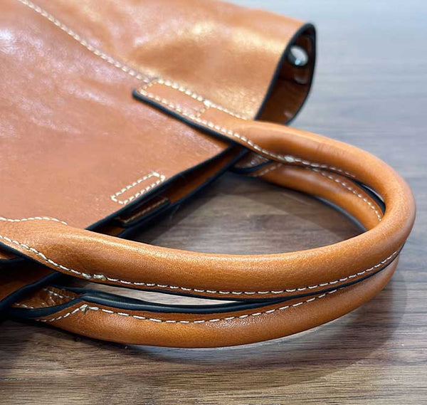 Vintage Genuine Leather Bucket Bag for Women Handheld Shoulder Crossbody Purse Aesthetic