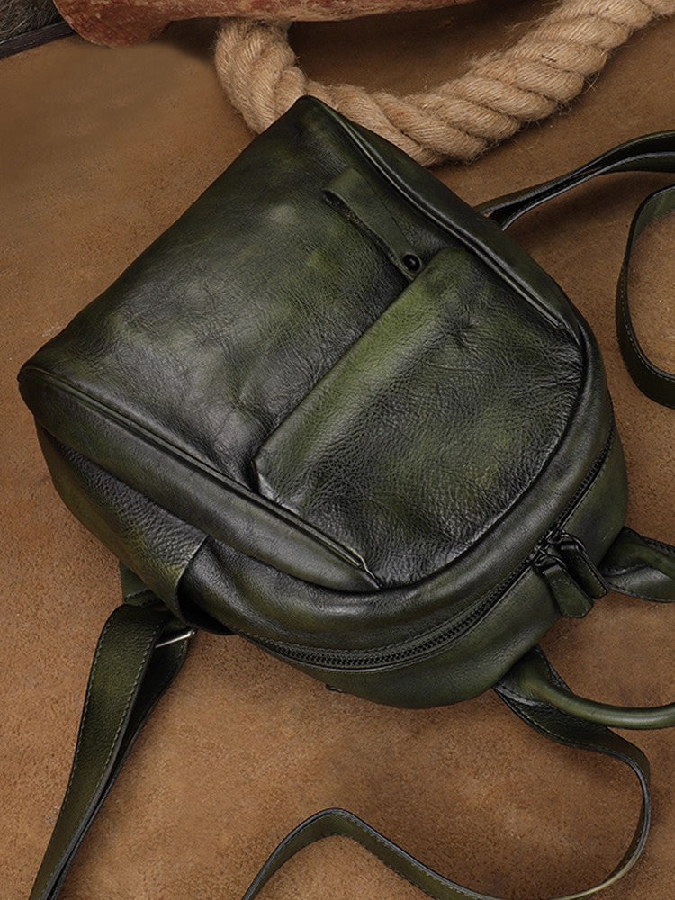 Vintage Leather Mini Backpack for Women Small Travel Bag – igemstonejewelry