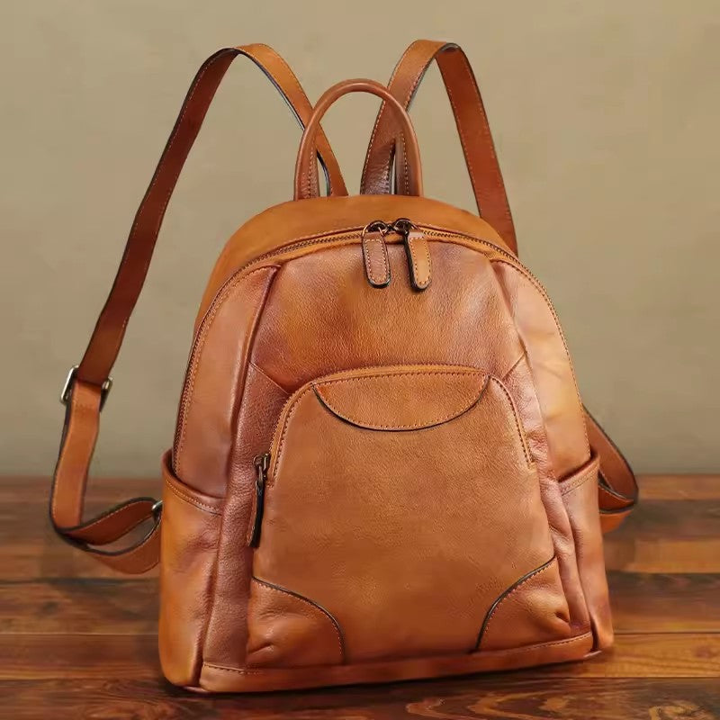 IVTG Genuine Leather Backpack2132 Brown
