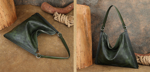 Vintage Womens Brown Leather Handbag Genuine Leather Tote Bags Durable