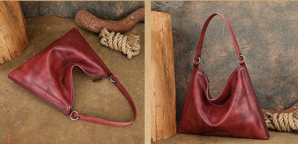 Vintage Womens Brown Leather Handbag Genuine Leather Tote Bags Fashionable