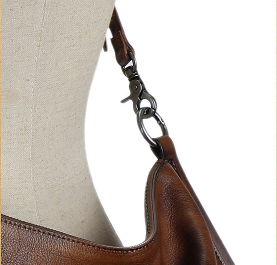 Vintage Womens Brown Leather Handbag Genuine Leather Tote Bags Vintage