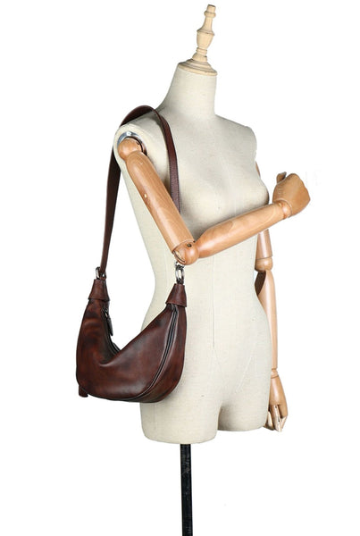 Vintage Womens Genuine Leather Shoulder Bags Chest Bag For Women Casual