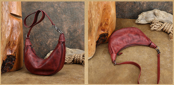 Vintage Womens Genuine Leather Shoulder Bags Chest Bag For Women Gift