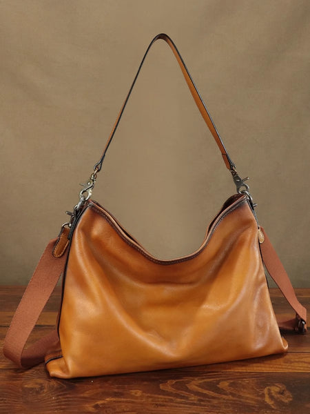 Vintage Womens Genuine Leather Tote Bag Shoulder Handbags