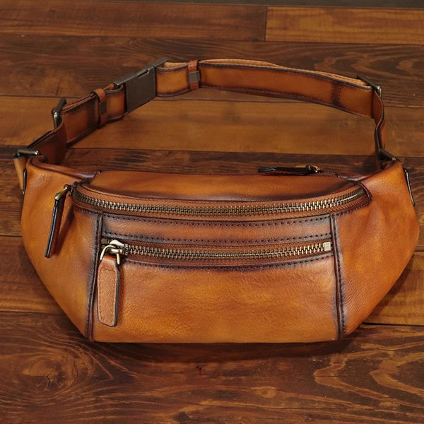 Vintage Womens Leather Chest Bag Waist Purses Beautiful