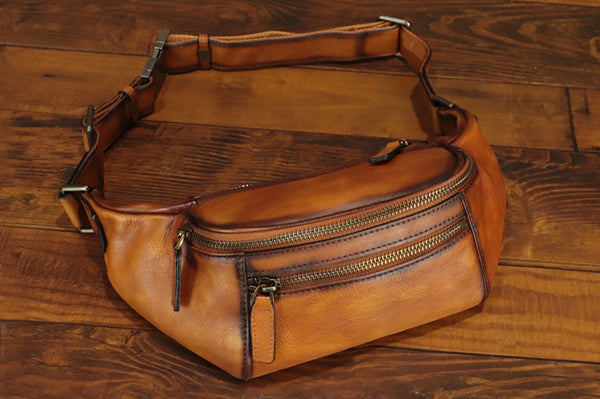 Vintage Womens Leather Chest Bag Waist Purses Classy