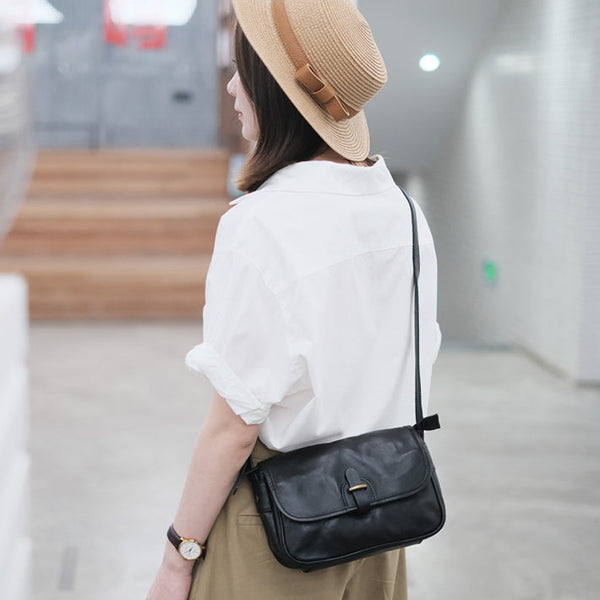 Womens Small Black Leather Crossbody Bag Ladies Shoulder Bags