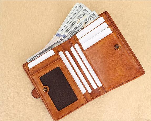 Vintage Womens Money Clip Wallet Leather Small Wallets For Women Quality