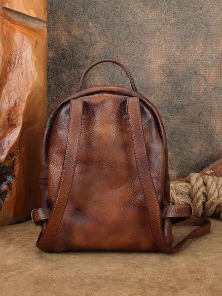 Vintage Womens Small Leather Backpack Womens Rucksack Bag Best