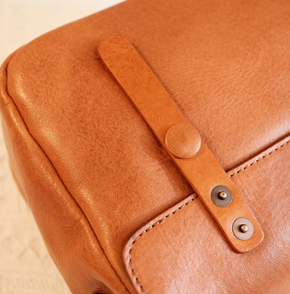 Vintage Leather Messenger Bag for Women Small Genuine Cowhide Crossbody Shoulder Bag