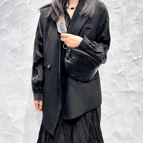 Women's Leather Chest Sling Bag with Boho Shoulder Strap Design Elegant