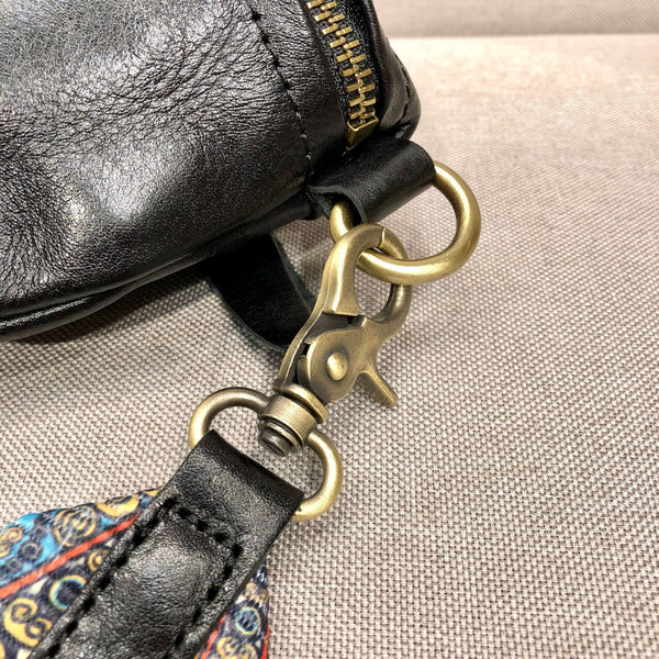 Women's Leather Chest Sling Bag with Boho Shoulder Strap Design Quality