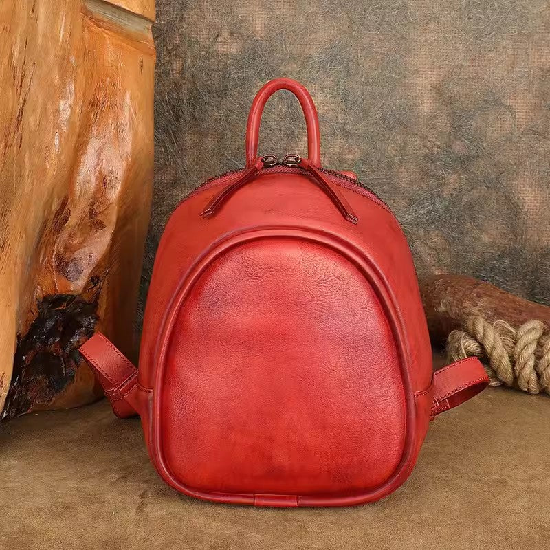 Genuine Leather Backpack Purse Ladies Small Leather Rucksack Genuine Leather Backpack Purse Ladies Small Leather Rucksack