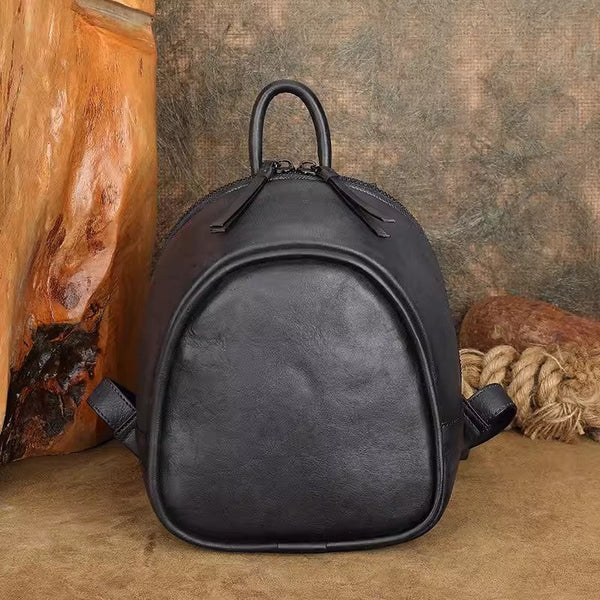 Women's Mini Leather Backpack Womens Rucksack Bag Badass