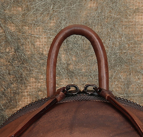 Women's Mini Leather Backpack Womens Rucksack Bag Handmade